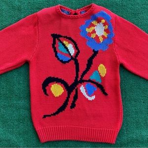 Vintage 80’s Jimmy Garcia New York Hand Loomed Flower Sweater Women’s Size Small
